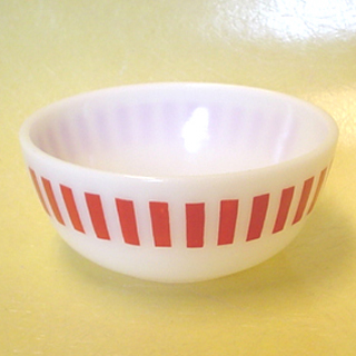 �w�[�[���A�g���X �`���{�E�� �X�g���C�v ���b�h(Hazel Atlas Chili Bowl Stripe Red) �ڍ׉摜